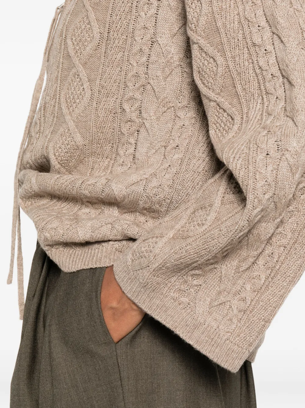 VIKTORIA CHAN Kabelgebreid vest Bruin