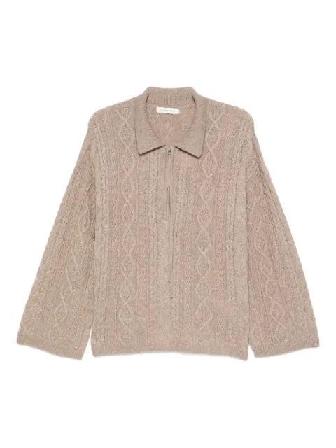 VIKTORIA CHAN cable-knit zip-up cardigan