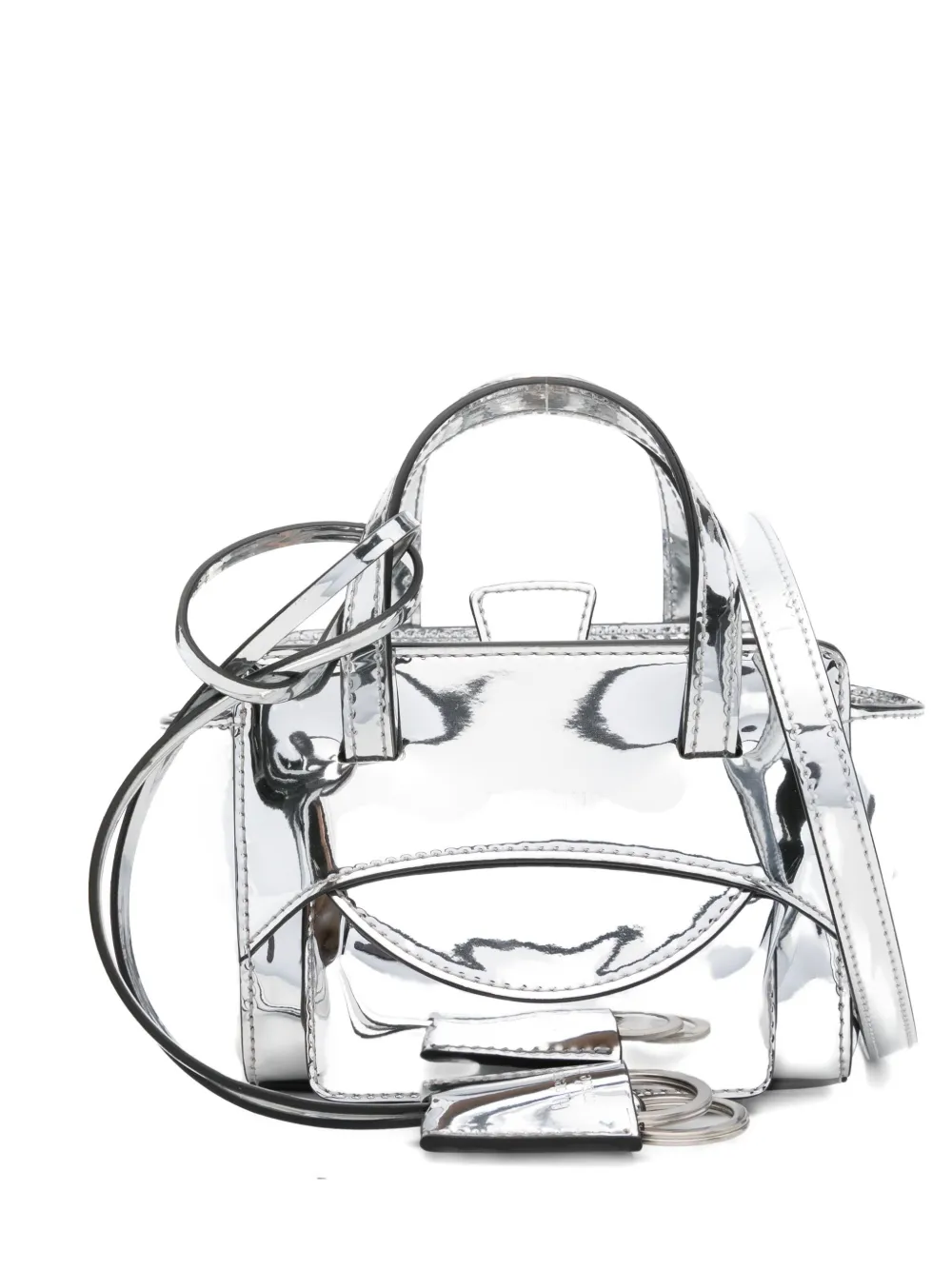 Hidesins Flap Xs Tote Bag In Silver