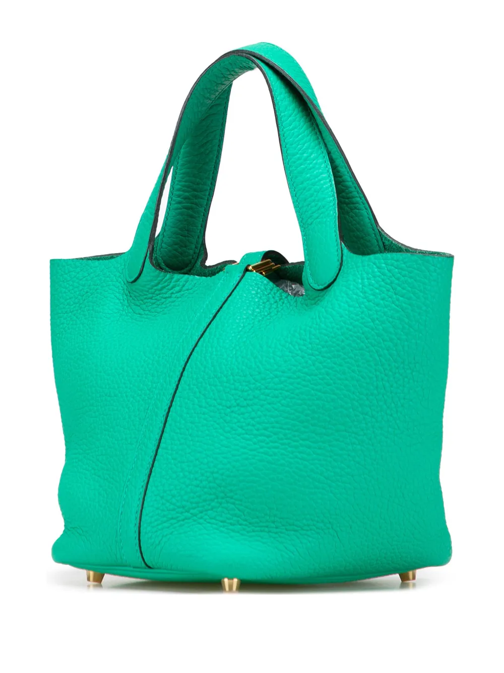 Pre-owned Hermes 2021 Clemence Picotin Lock 18 Handbag In Green