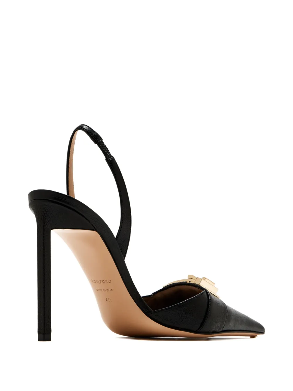 TOM FORD 105mm leren pumps met gesp Zwart
