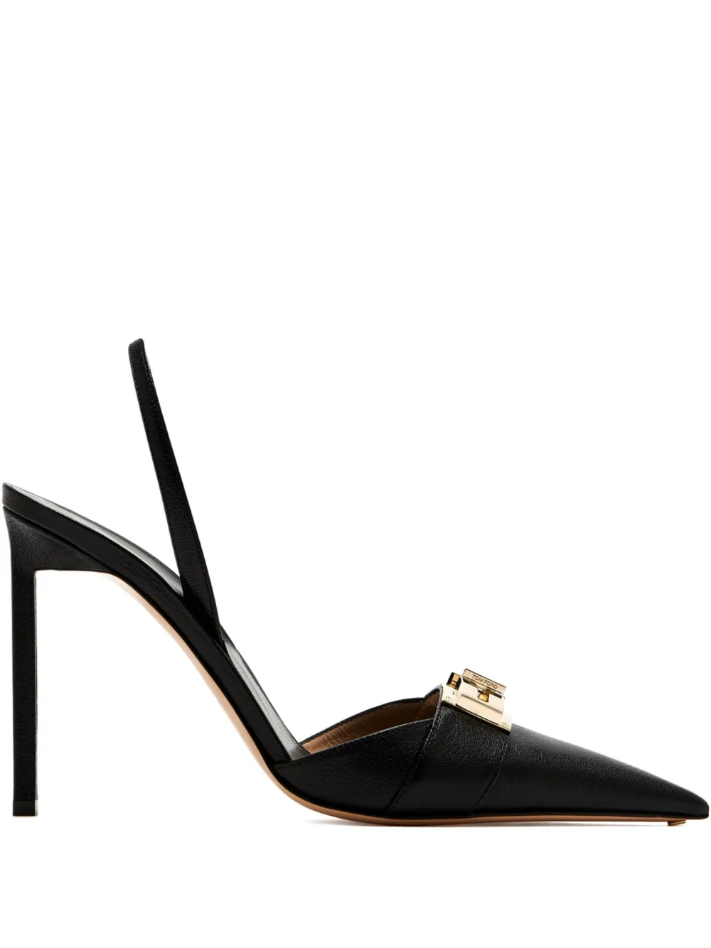 TOM FORD 105mm leren pumps met gesp Zwart