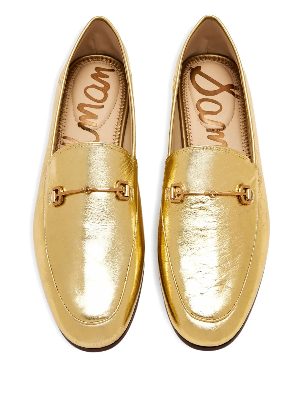 Sam Edelman Horsebit Leather Loafers In Gold