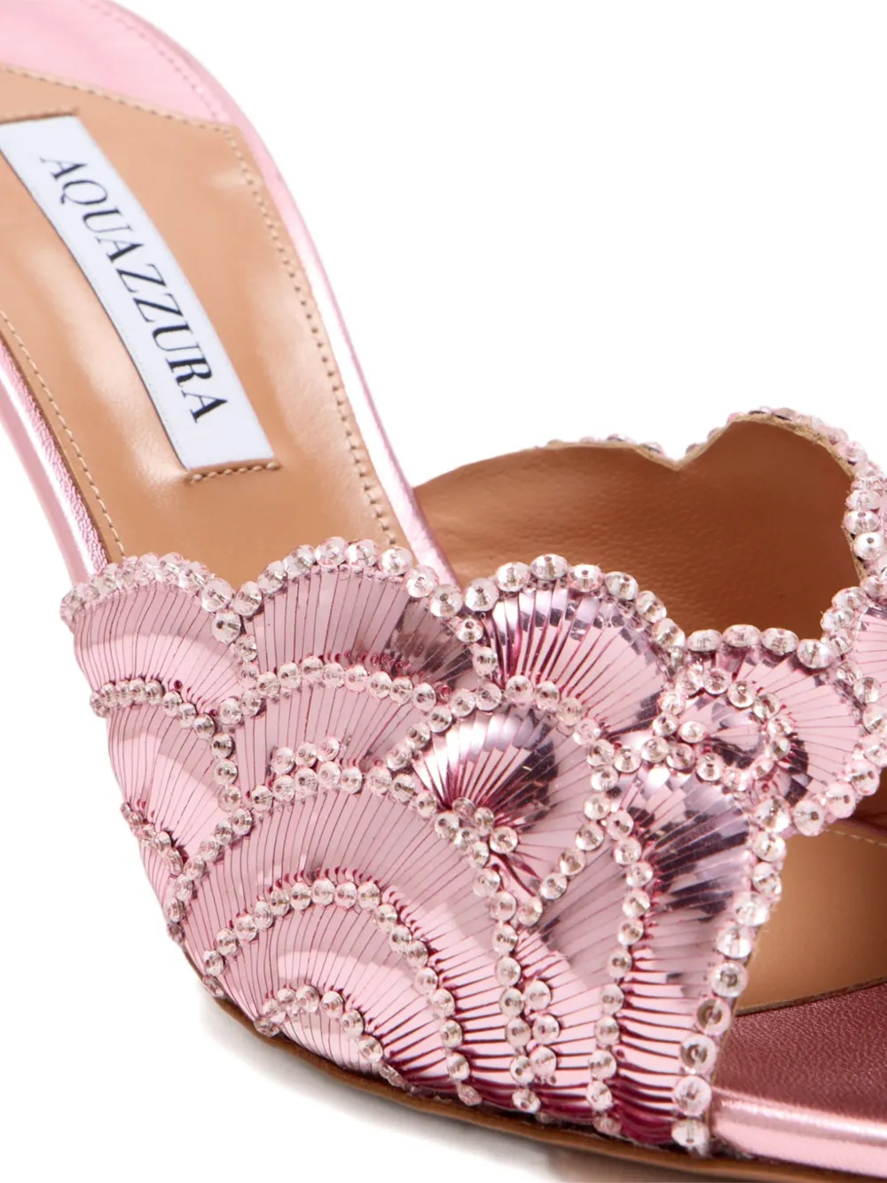 Aquazzura 75mm stiletto muiltjes verfraaid met pailletten Roze