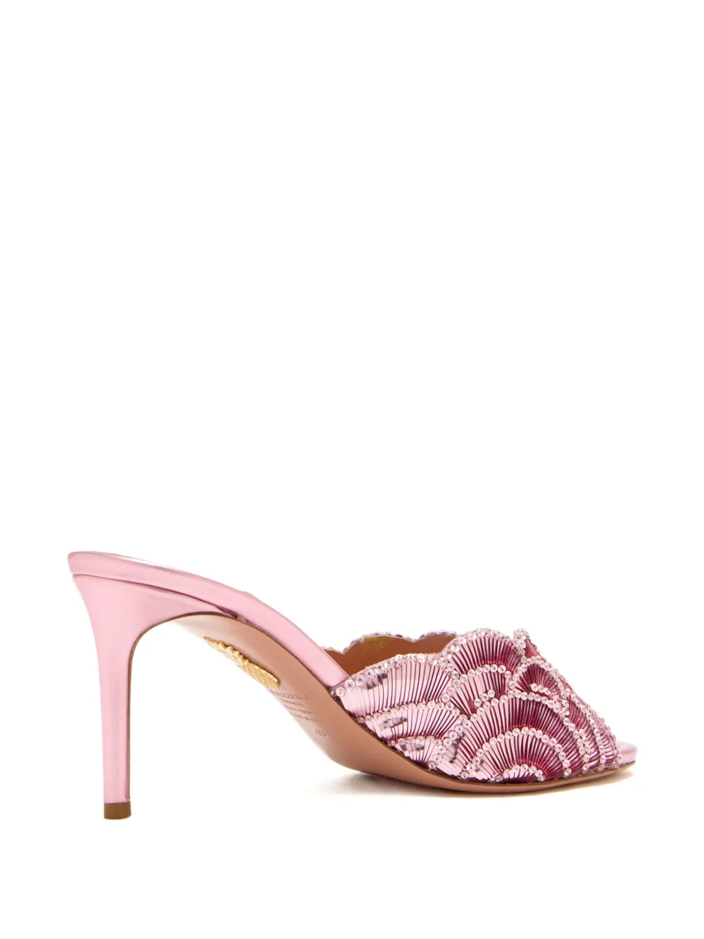 Aquazzura 75mm stiletto muiltjes verfraaid met pailletten Roze