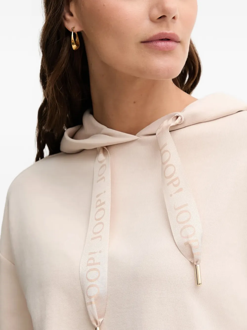 Joop! Hoodie met logo-lint Beige