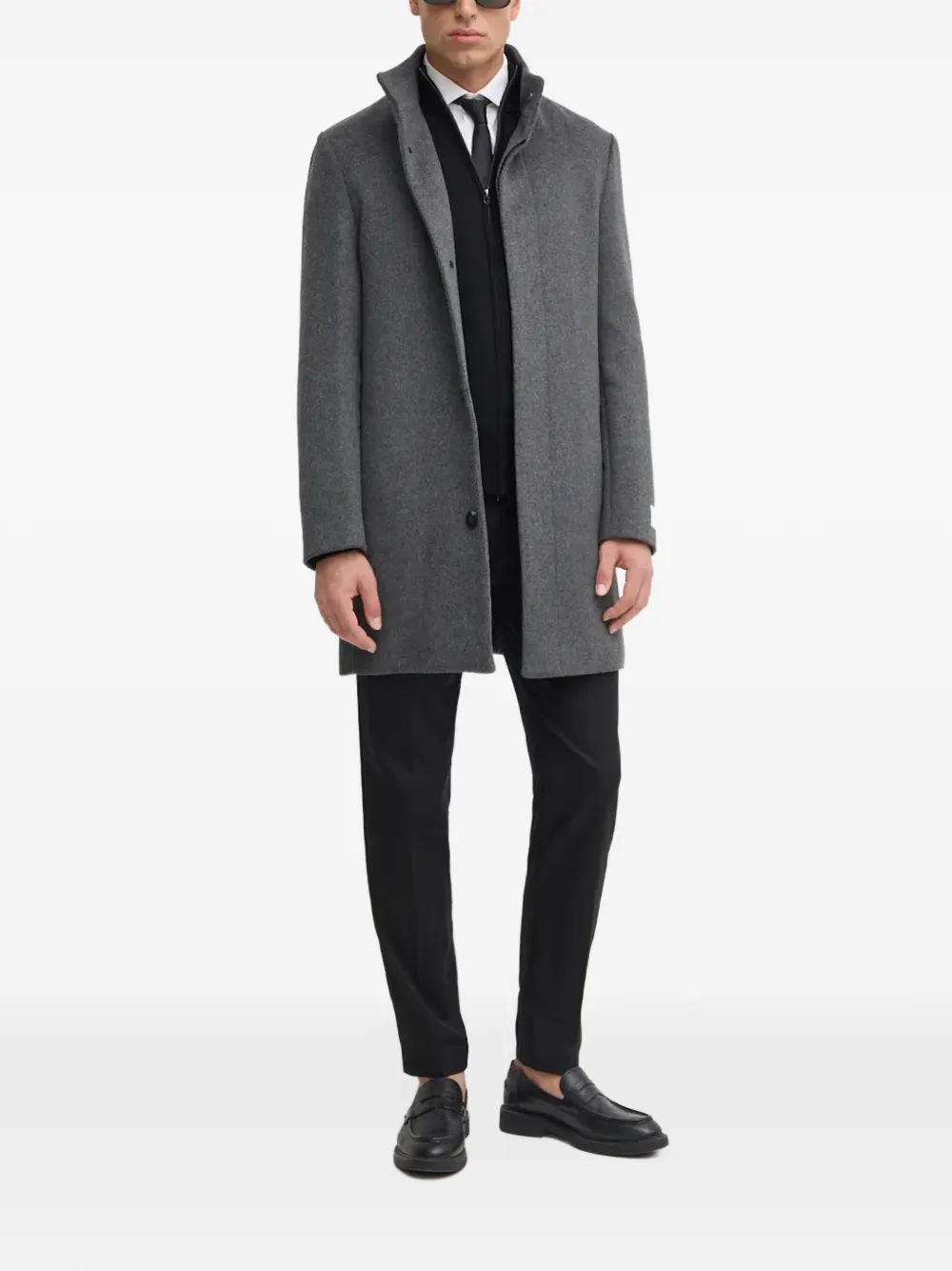 Joop! Davis zip-fastening high-neck cardigan Zwart
