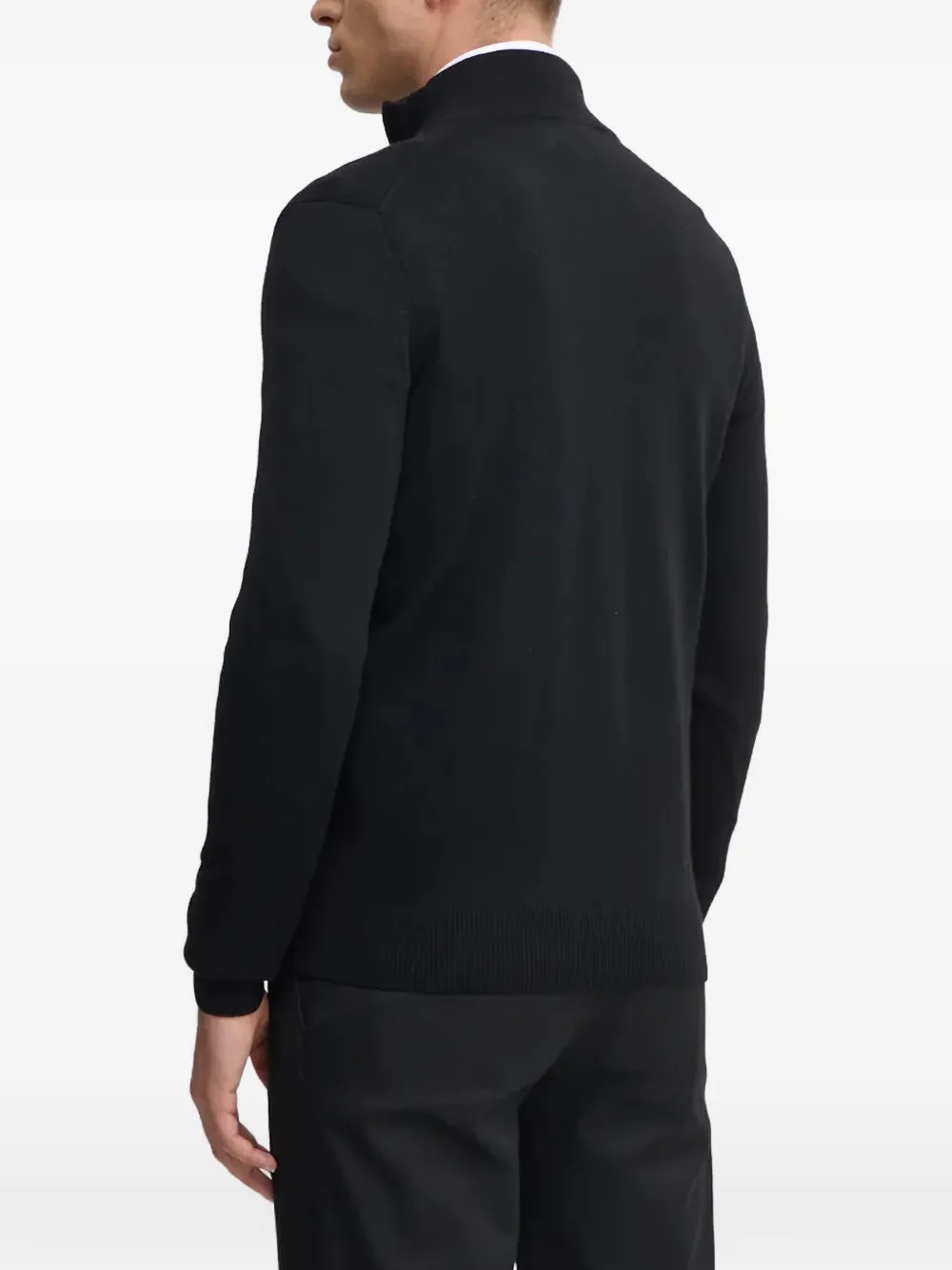 Joop! Davis zip-fastening high-neck cardigan Zwart