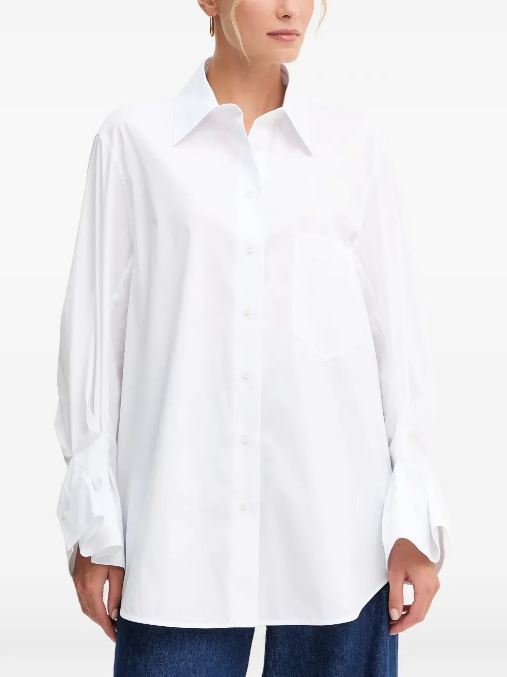 Joop! Benice ruffled-sleeve shirt - Weiß