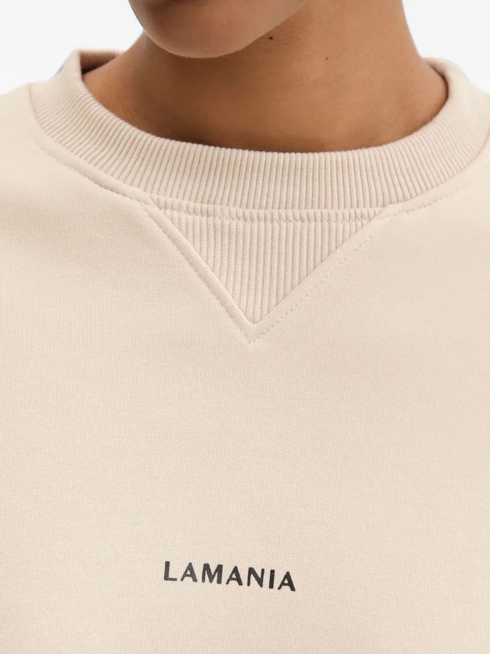 La Mania T-shirt met verlaagde schouders en logo-print Beige
