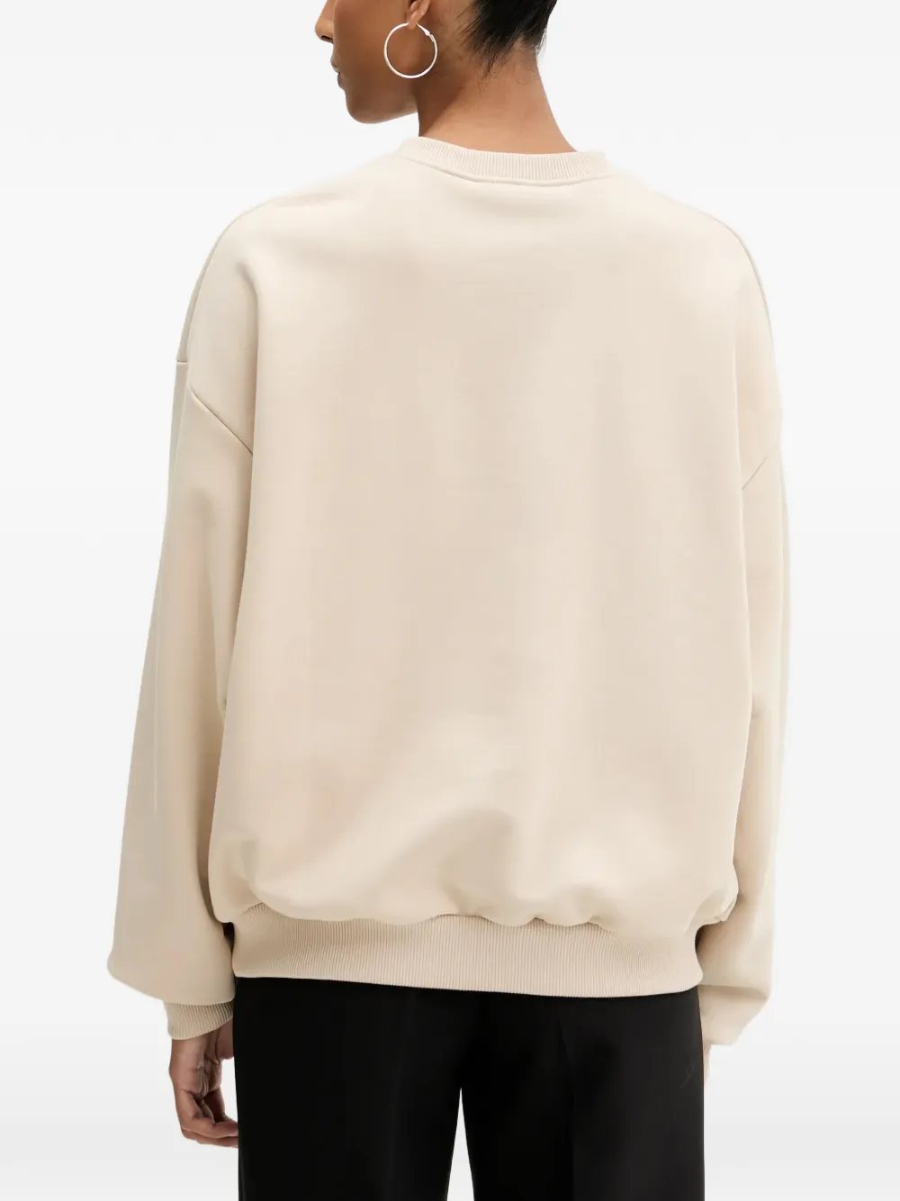 La Mania T-shirt met verlaagde schouders en logo-print Beige