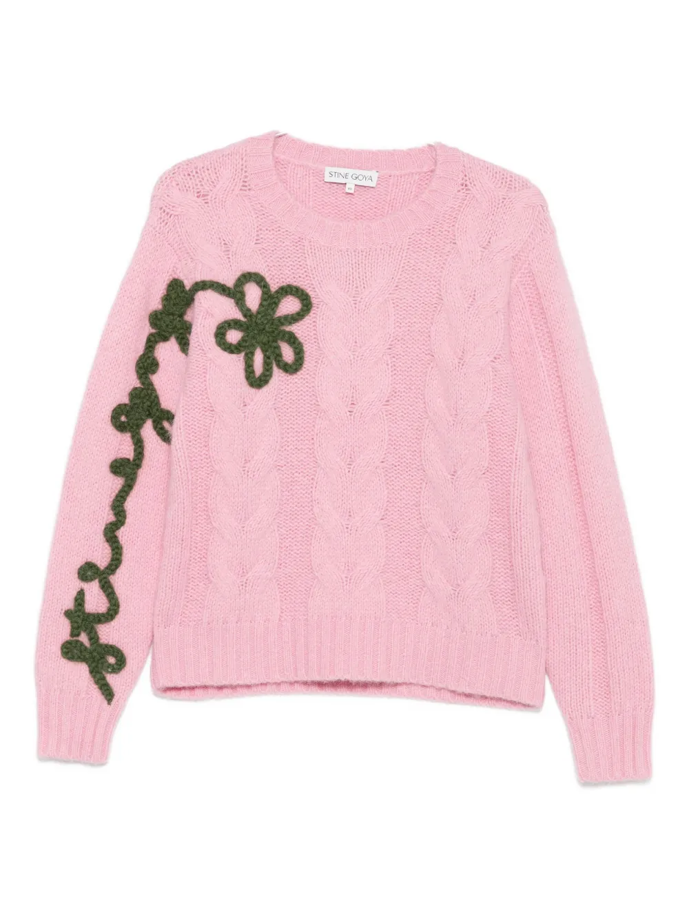Stine Goya Floral Crew Neck Sweater In Pink