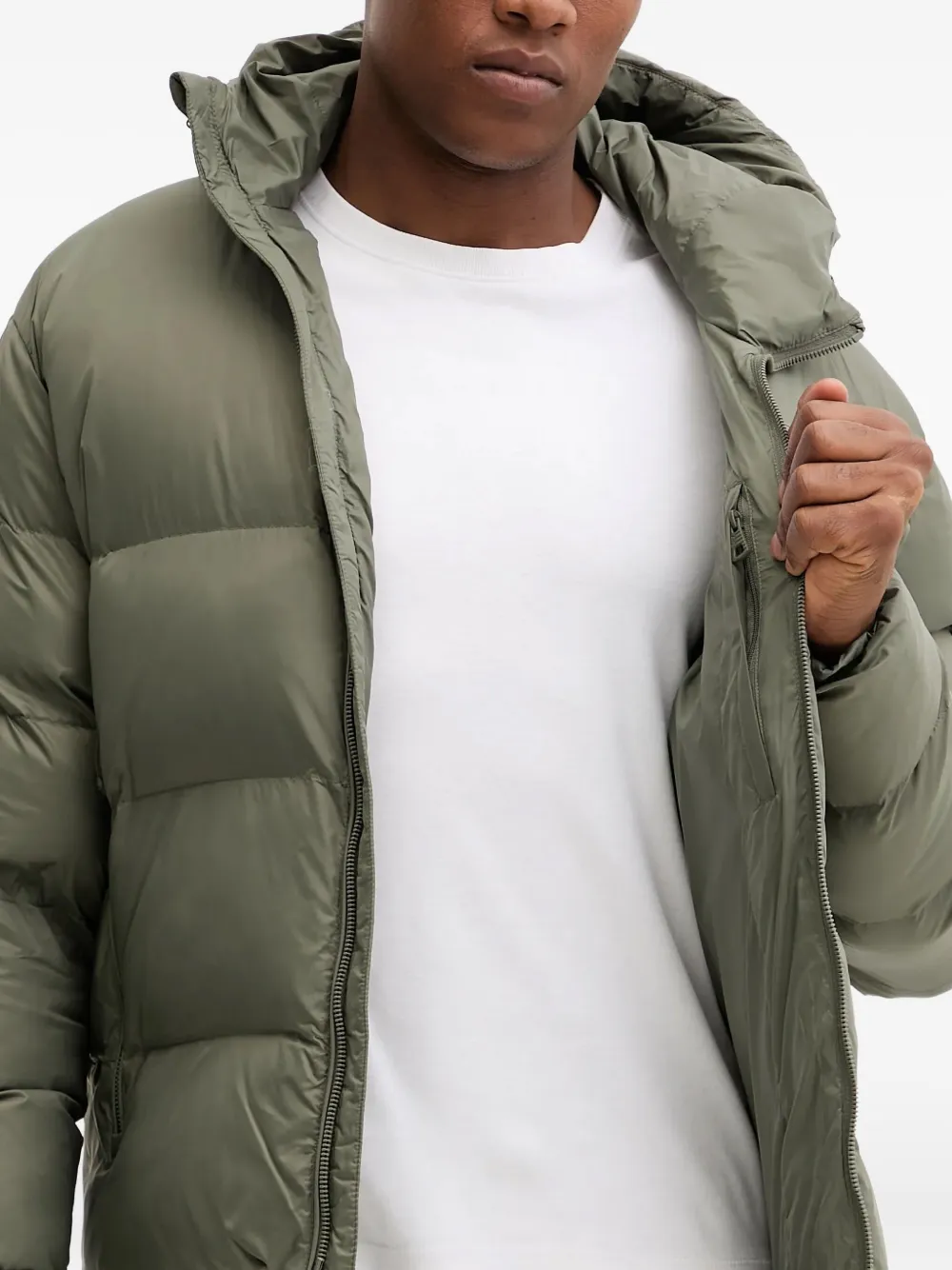 Ea7 Emporio Armani Jack met capuchon en logopatch Groen