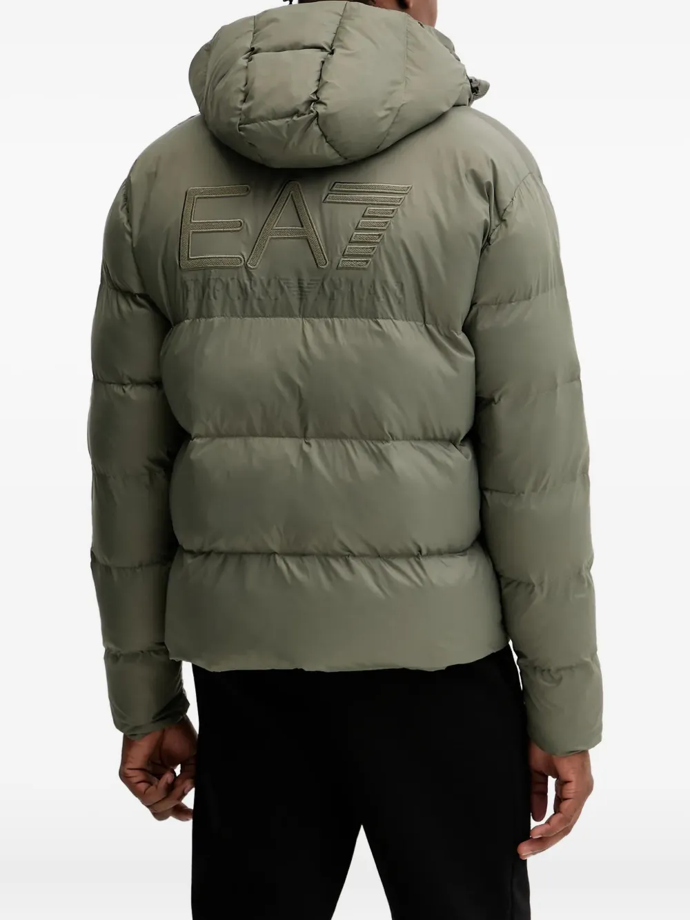 Ea7 Emporio Armani Jack met capuchon en logopatch Groen