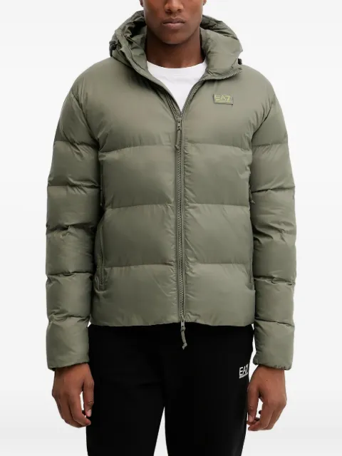 Ea7 Emporio Armani logo-patch hooded jacket