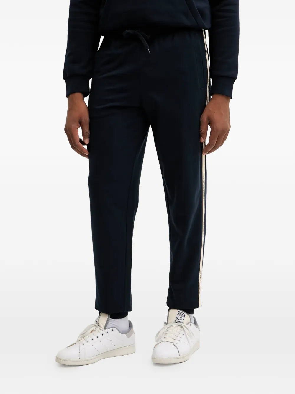 Ea7 Emporio Armani logo stripe trousers - Blu