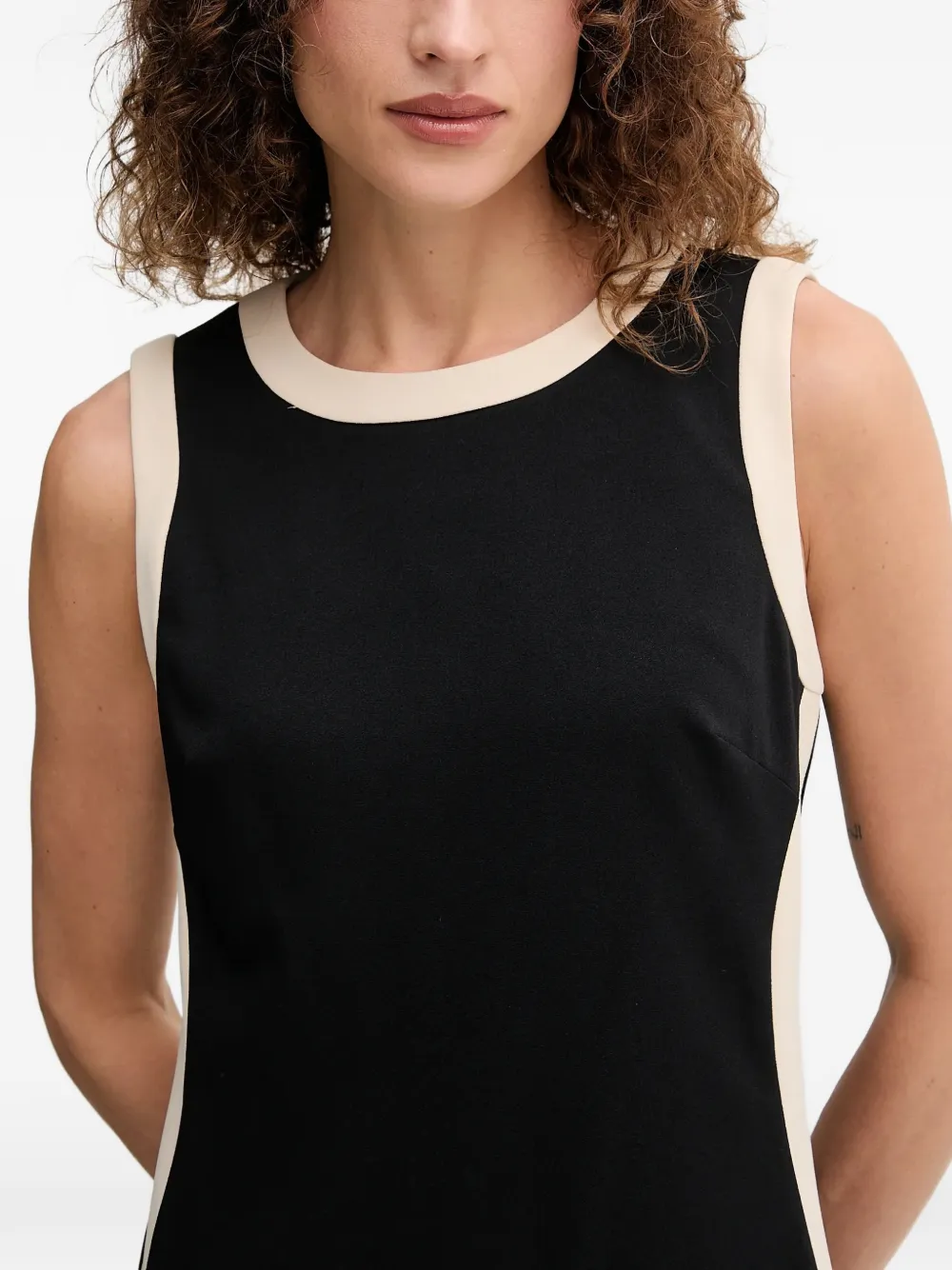 DKNY round-neck panel mini dress Zwart