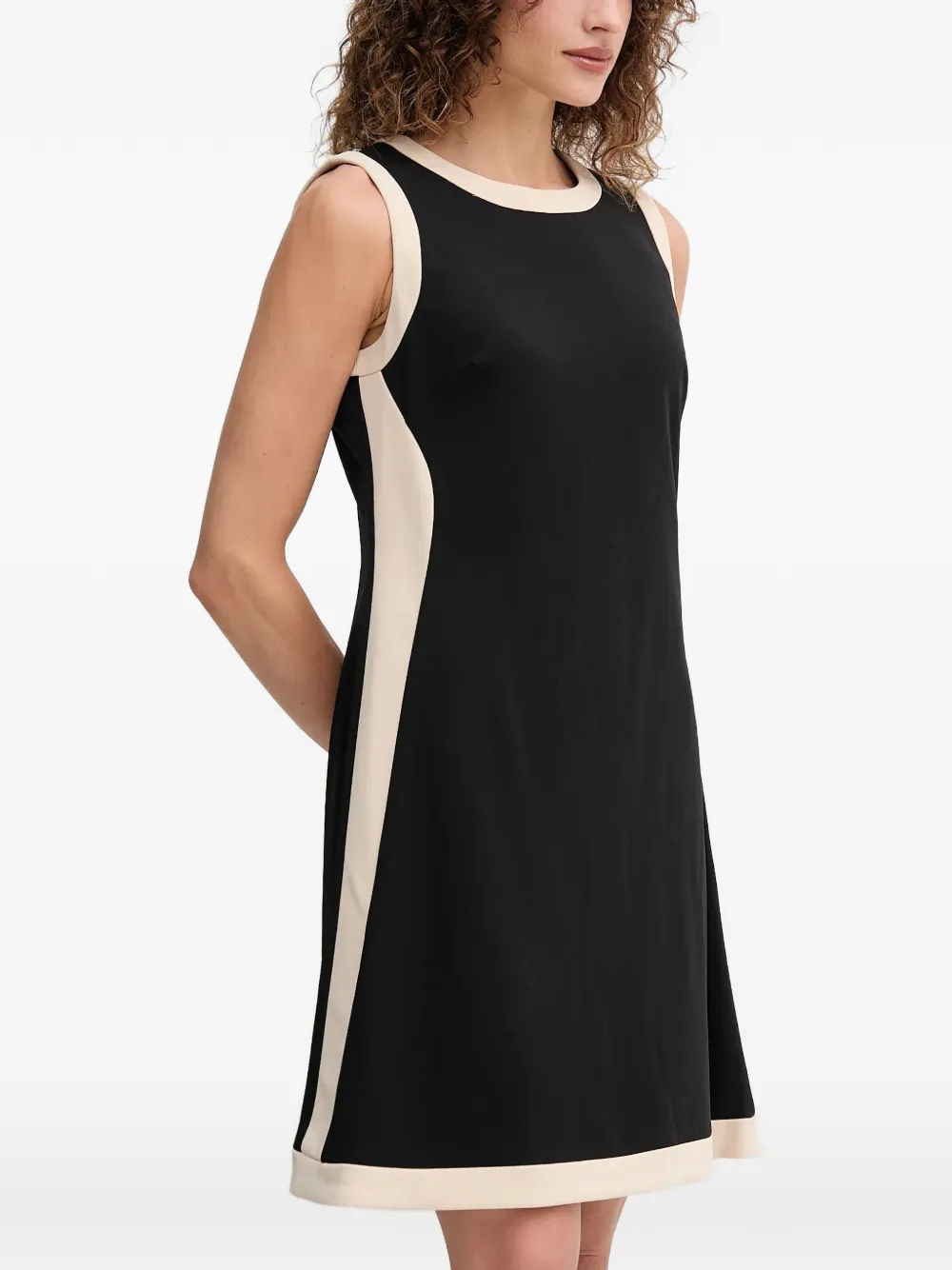 DKNY round-neck panel mini dress Zwart