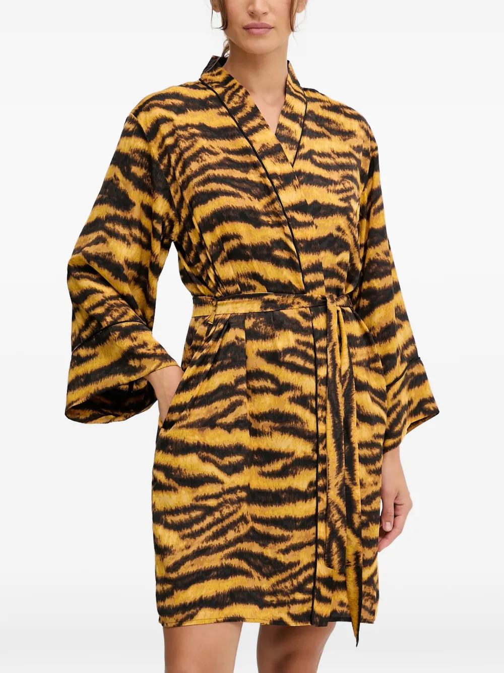 DKNY tiger print belted loungewear - Giallo