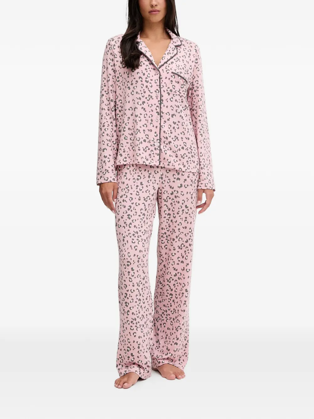 DKNY Pyjama mit Animal-Print - Rosa