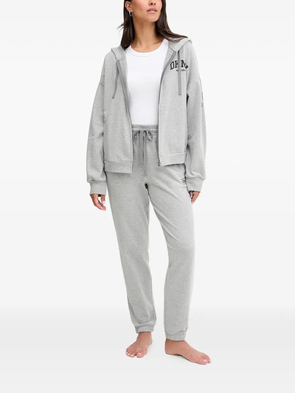 DKNY hooded zip-up pyjama set - Grau