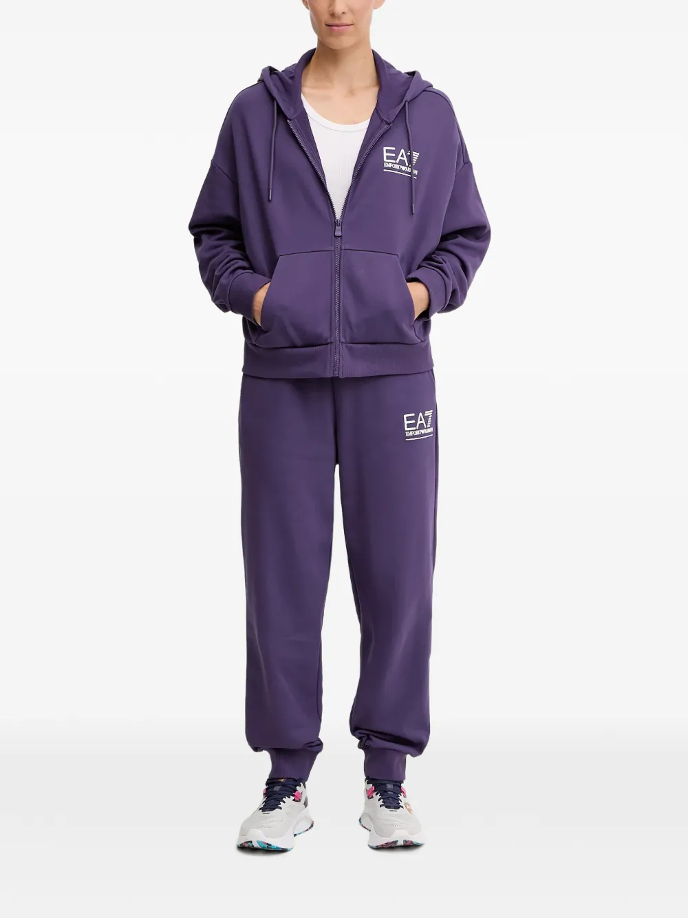 Ea7 Emporio Armani hooded tracksuit Paars