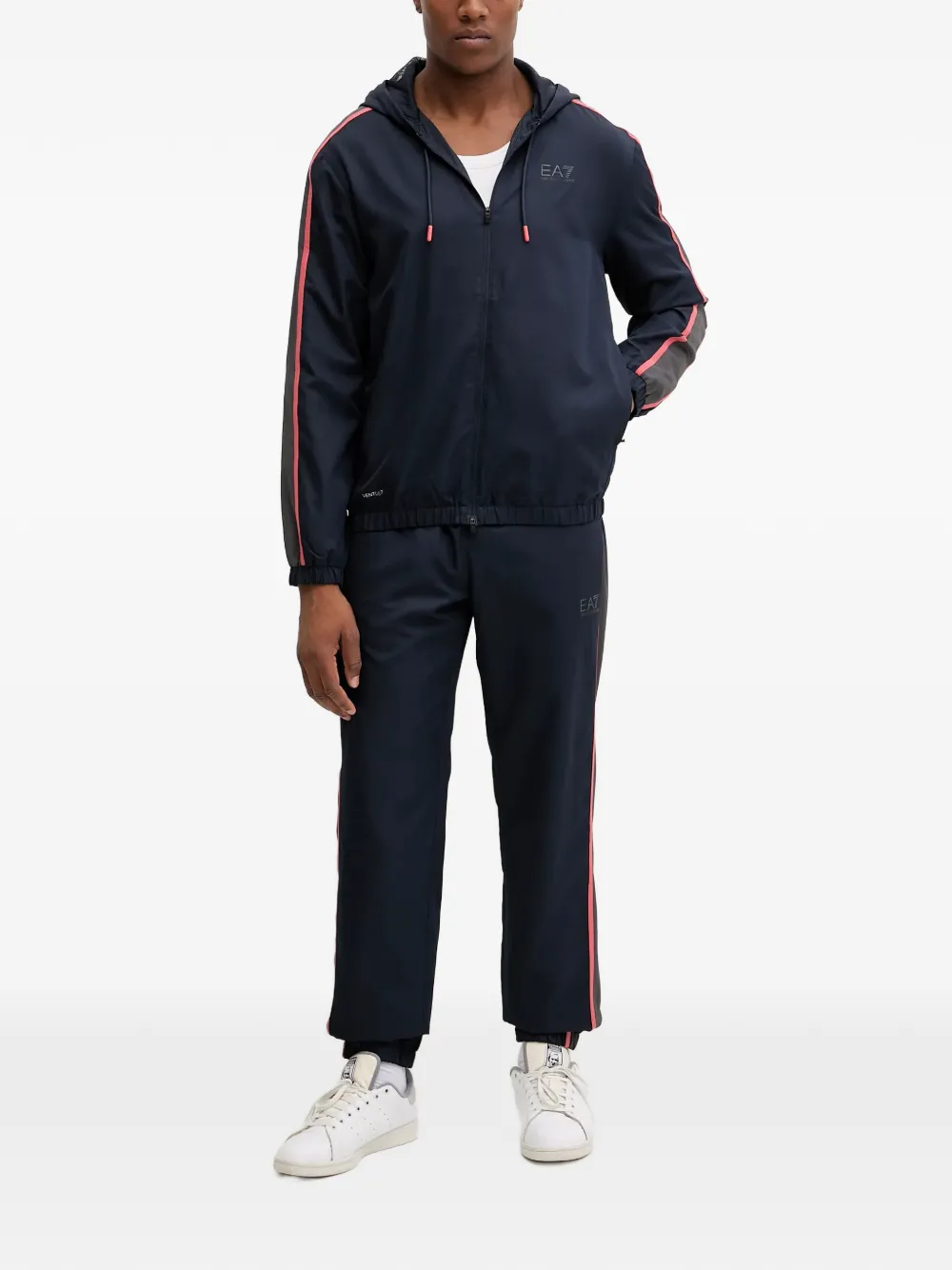 Ea7 Hooded Tracksuit In Blue