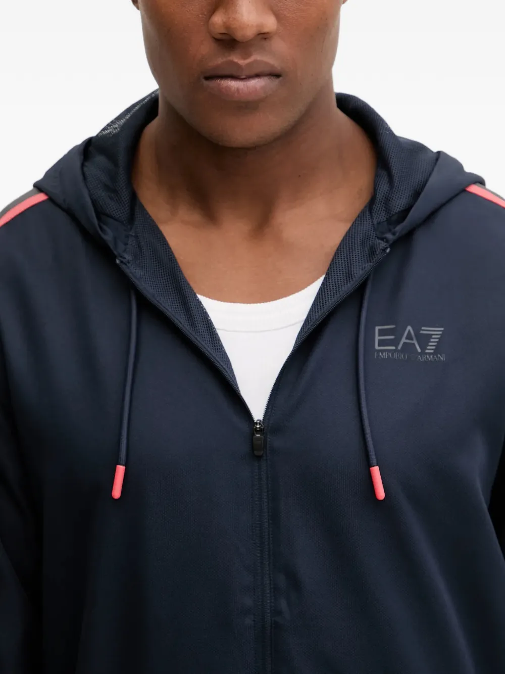 Ea7 Hooded Tracksuit In Blue