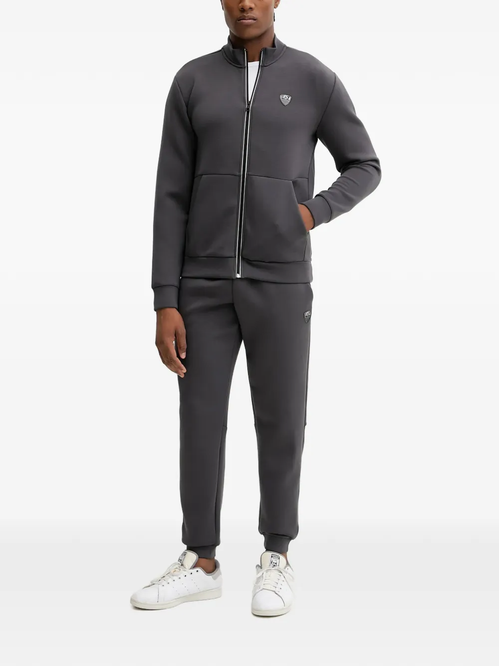 Ea7 Emporio Armani logo-detail tracksuit - Grijs