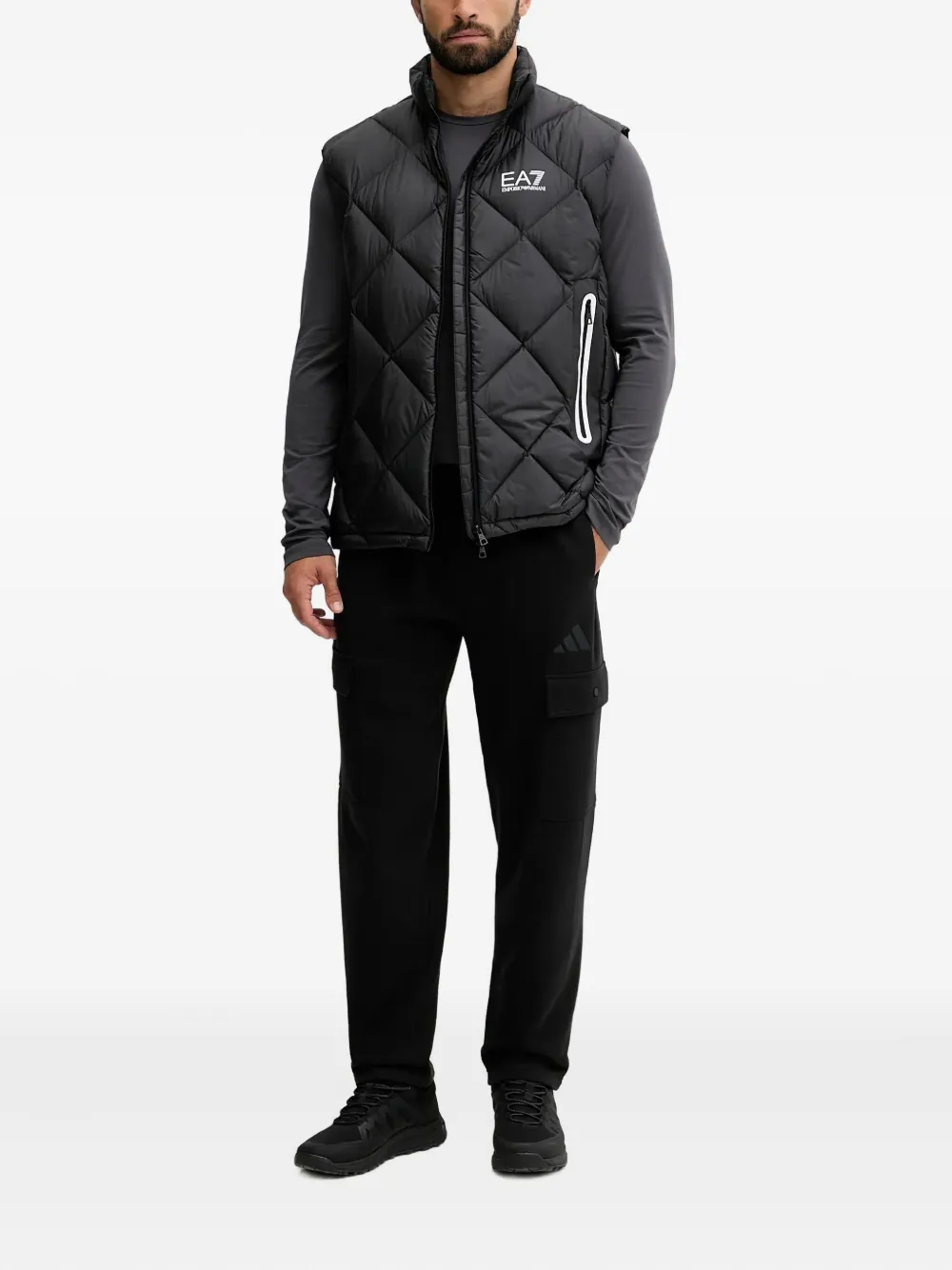 Ea7 Emporio Armani キルティング ベスト | ブラック | FARFETCH JP