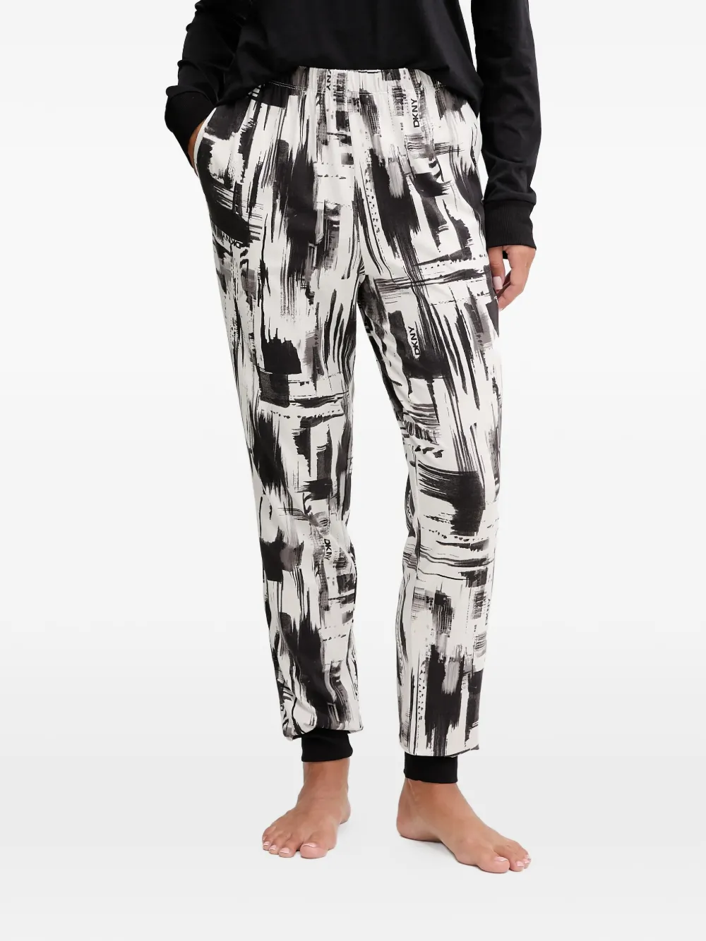 Dkny Logog-graphic Pajama Set In White