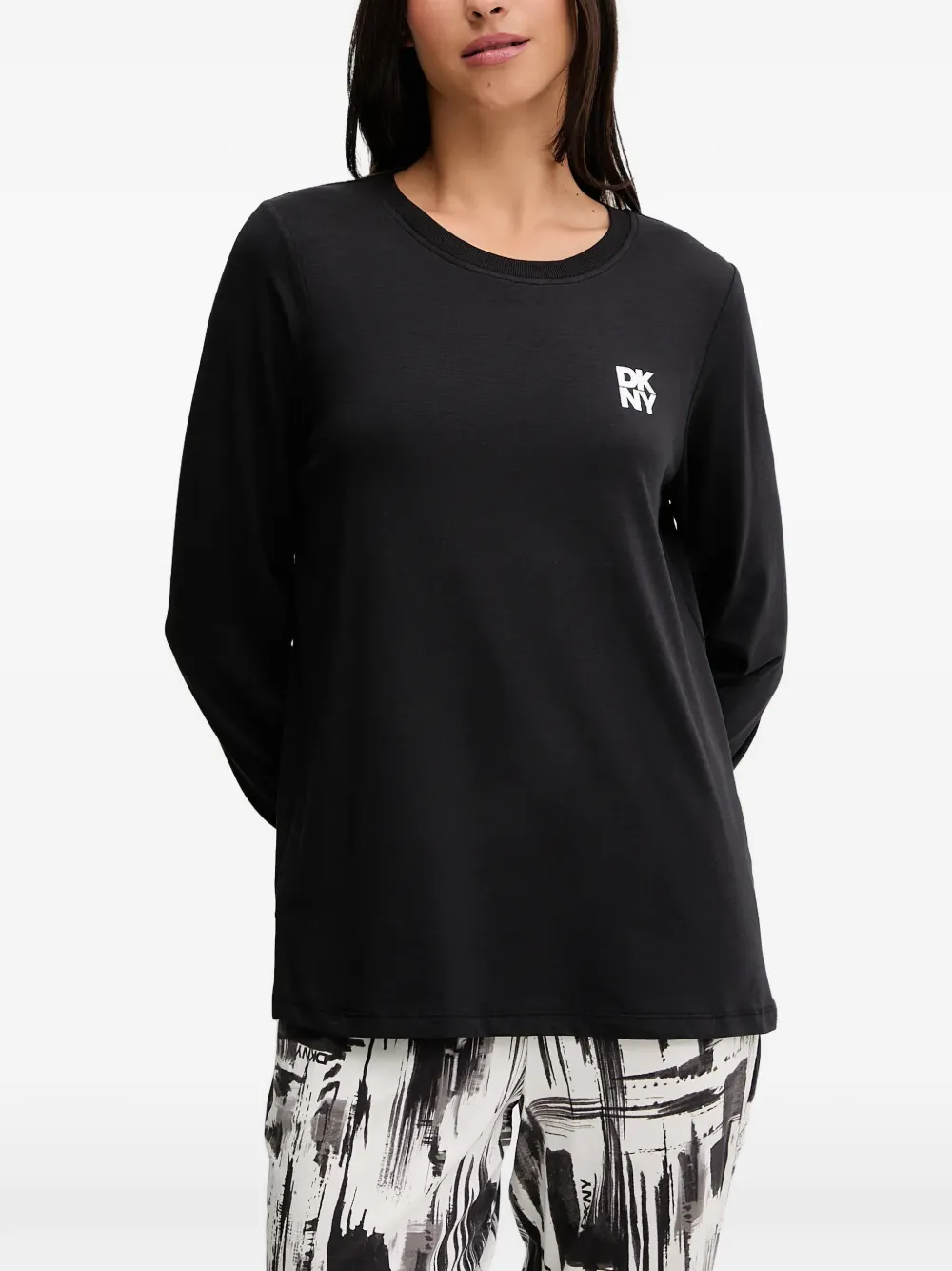 Dkny Logog-graphic Pajama Set In White