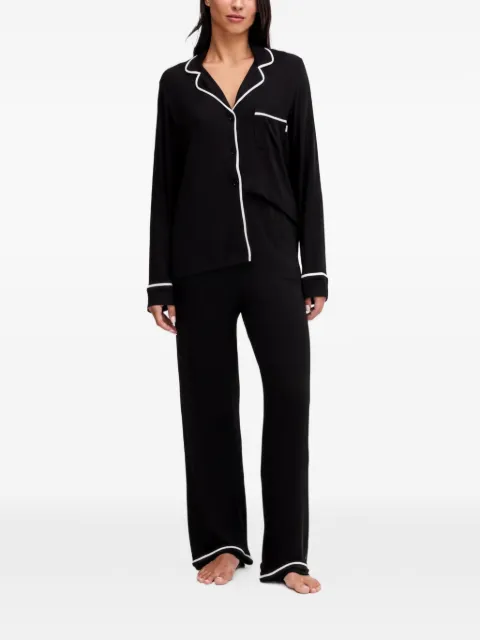 DKNY long-sleeve piped pajamas set