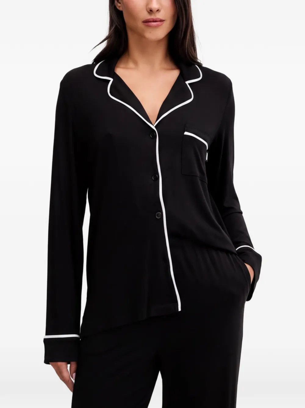 DKNY Pyjama met afwerking en lange mouwen Zwart
