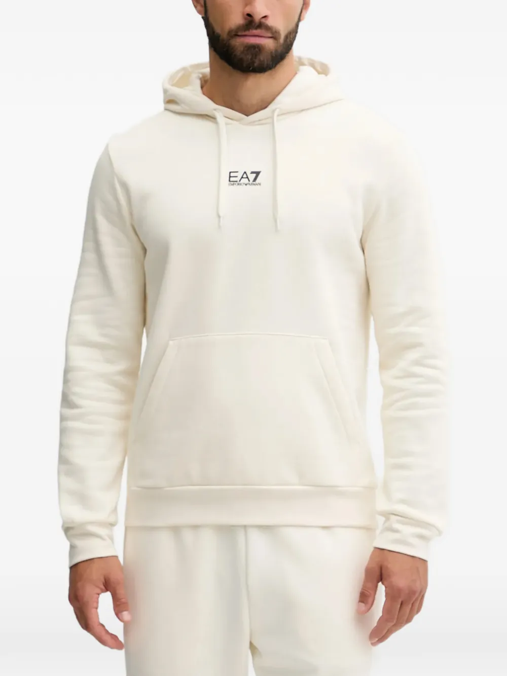 Ea7 Emporio Armani logo hoodie - Toni neutri
