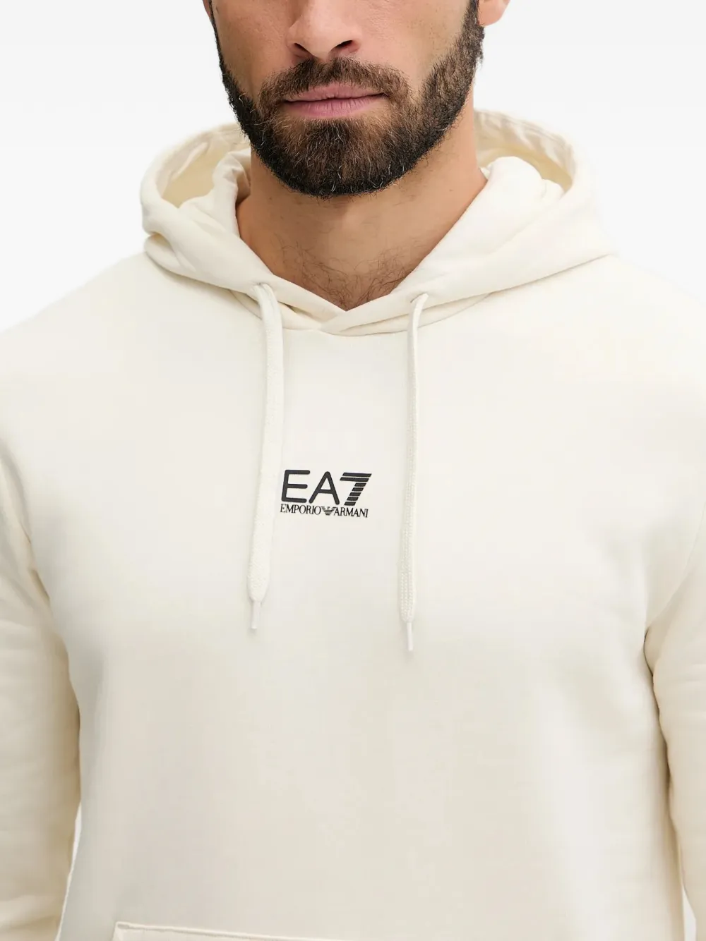 Ea7 Logo Hoodie In Neutral