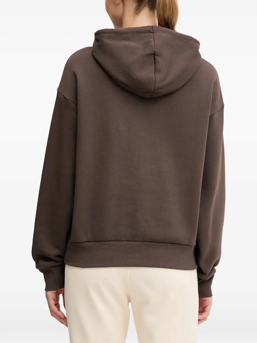 Ea7 Logo-detail Hoodie In Brown