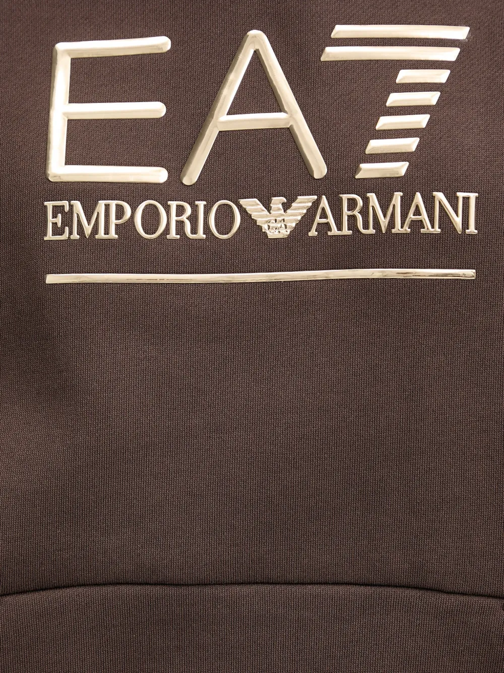 Ea7 Logo-detail Hoodie In Brown