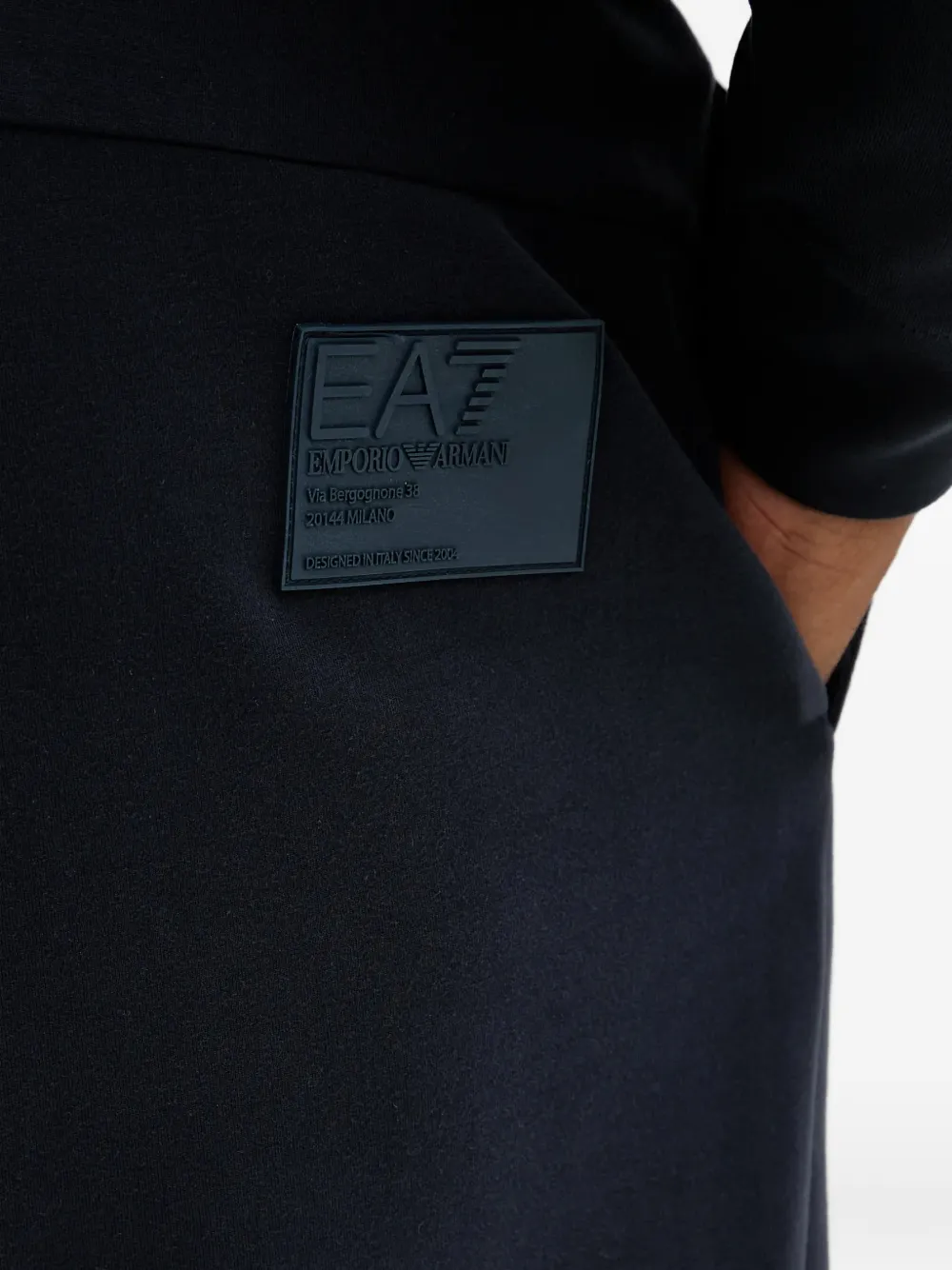Ea7 Logo-patch Track Pants In Blue