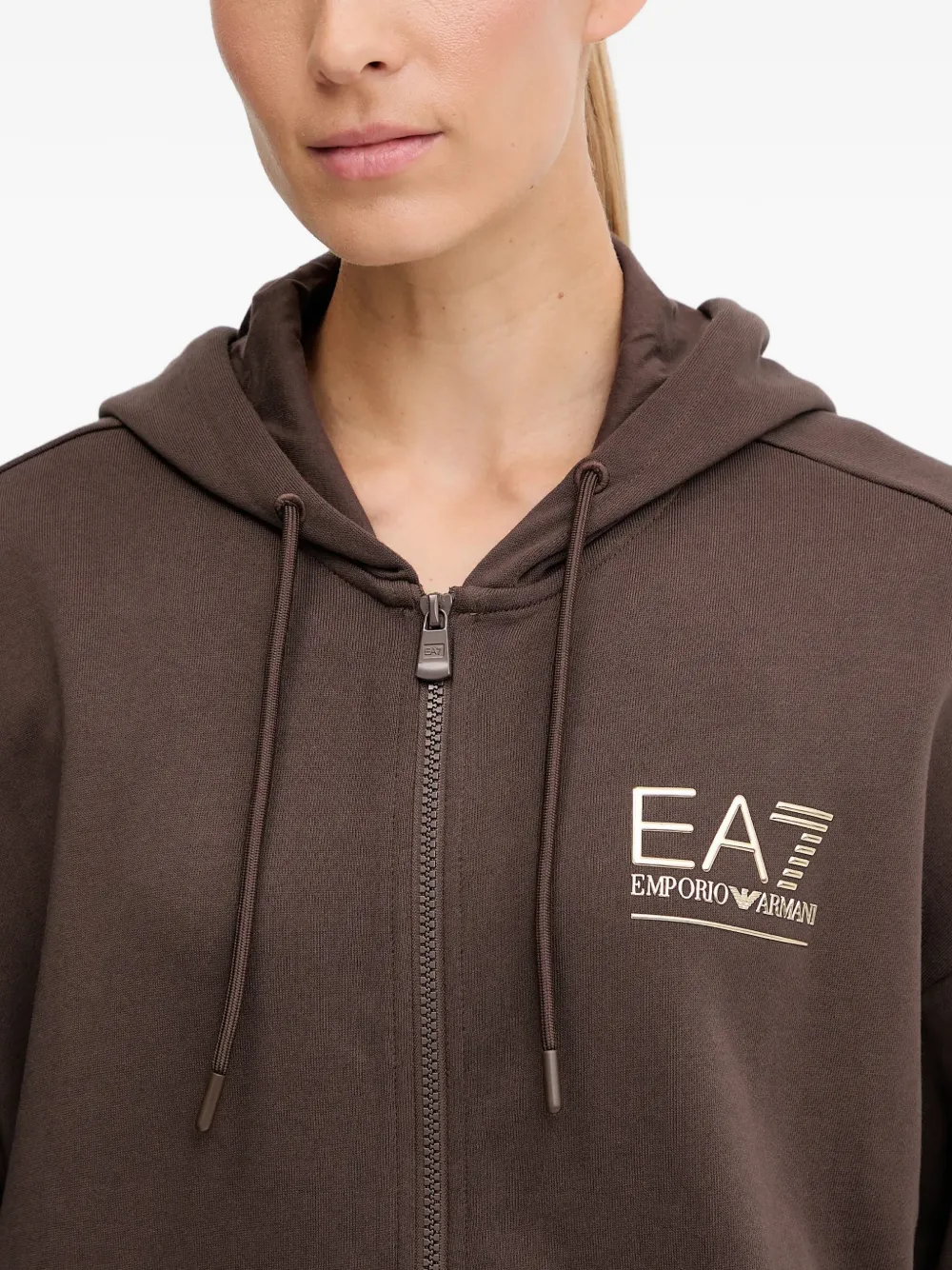 Ea7 Logo-detail Tracksuit In Brown