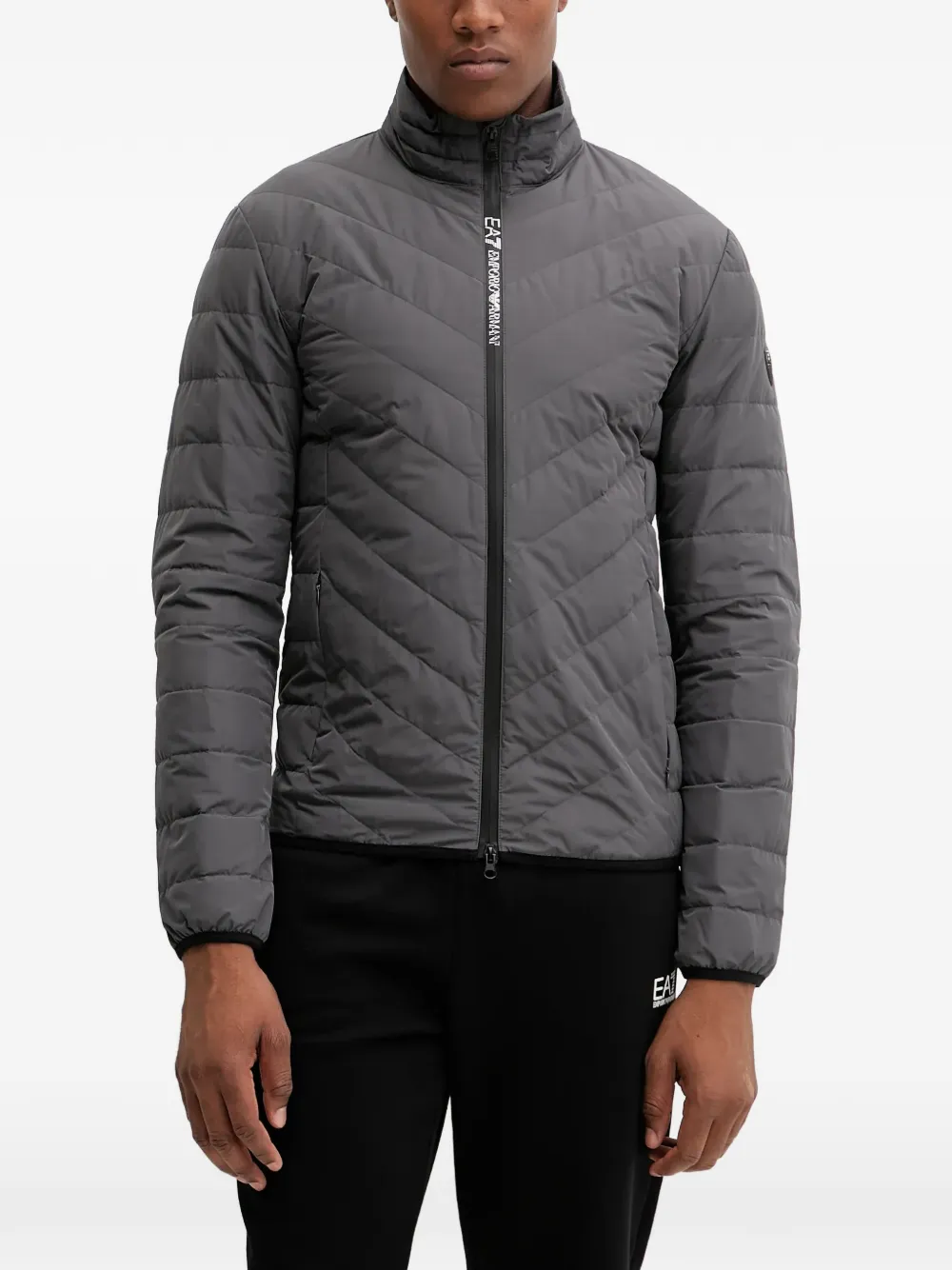 Ea7 Emporio Armani quilted zip-up jacket - Grigio