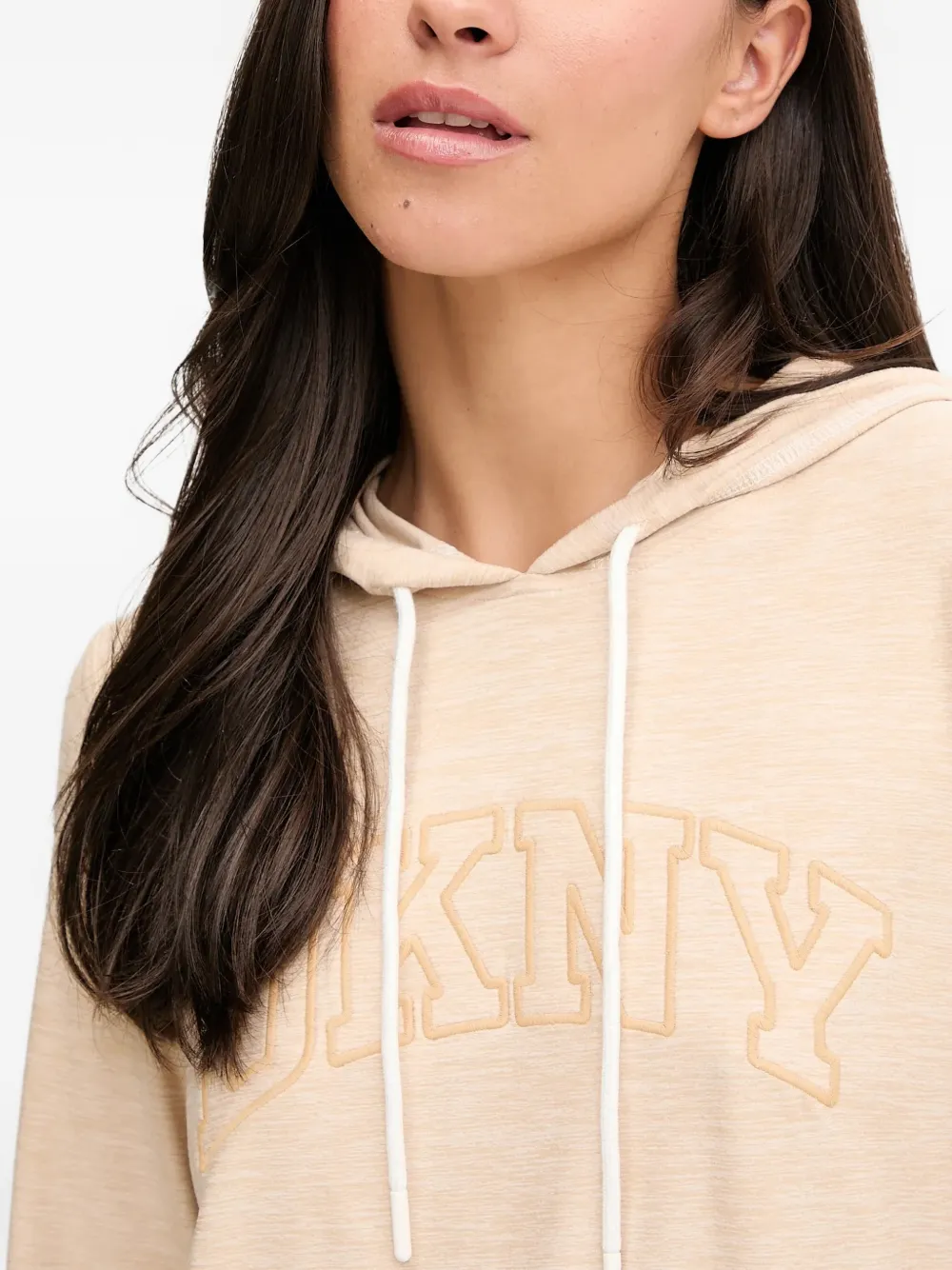 Dkny Hooded Long-sleeved Pajama Set In Neutral