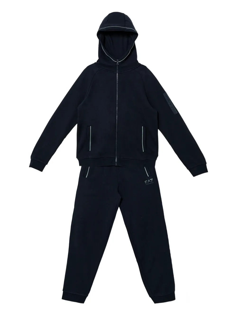 Ea7 Hooded Tracksuit In Blue