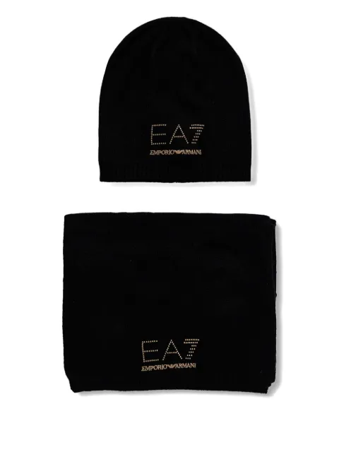Ea7 Emporio Armani set de gorro y bufanda con detalle del logo