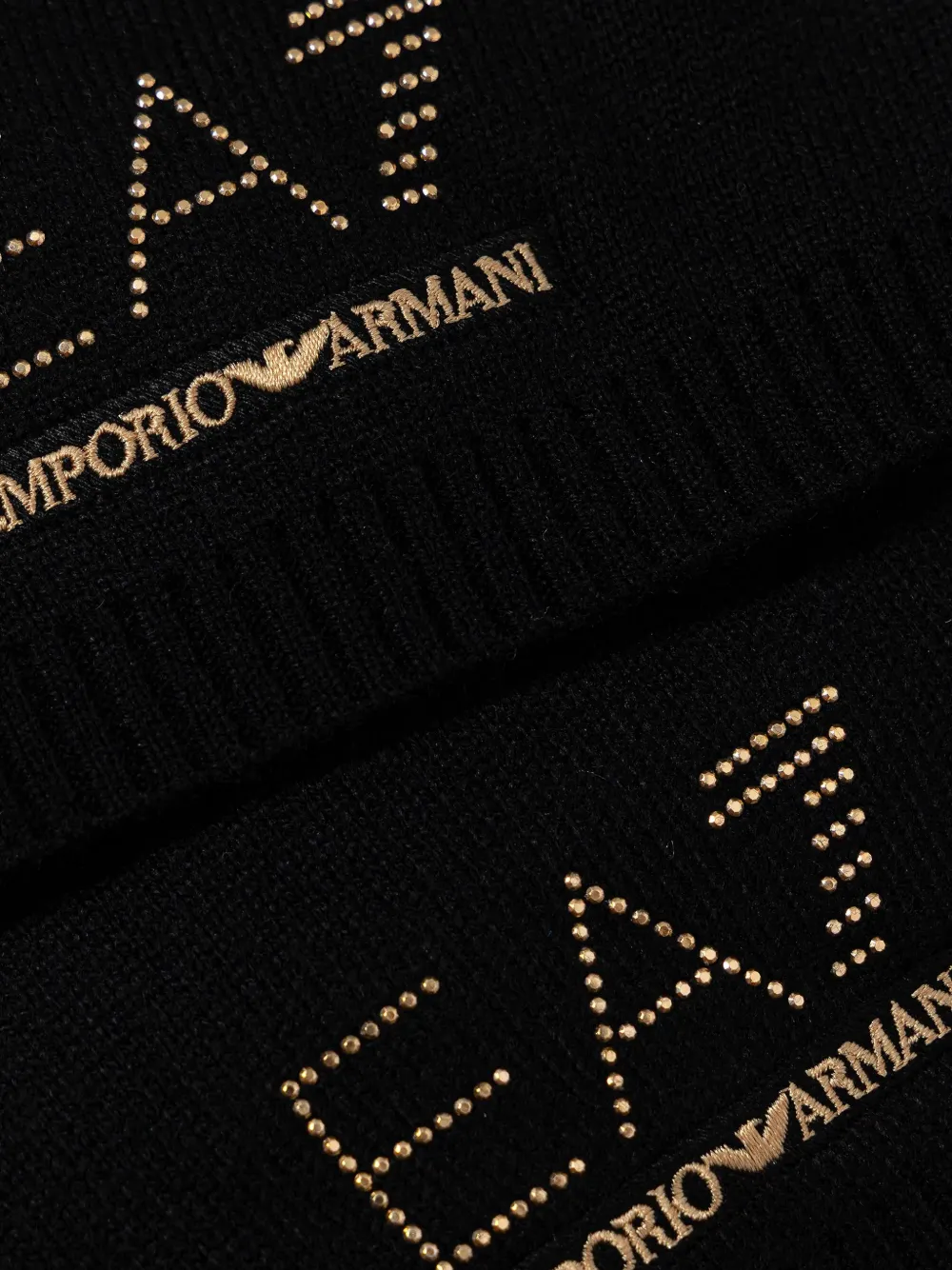 Ea7 Logo-detail Scarf And Beanie Hat Set In Black