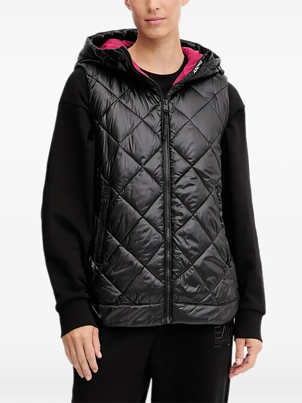 DKNY hooded quilted gilet - Black