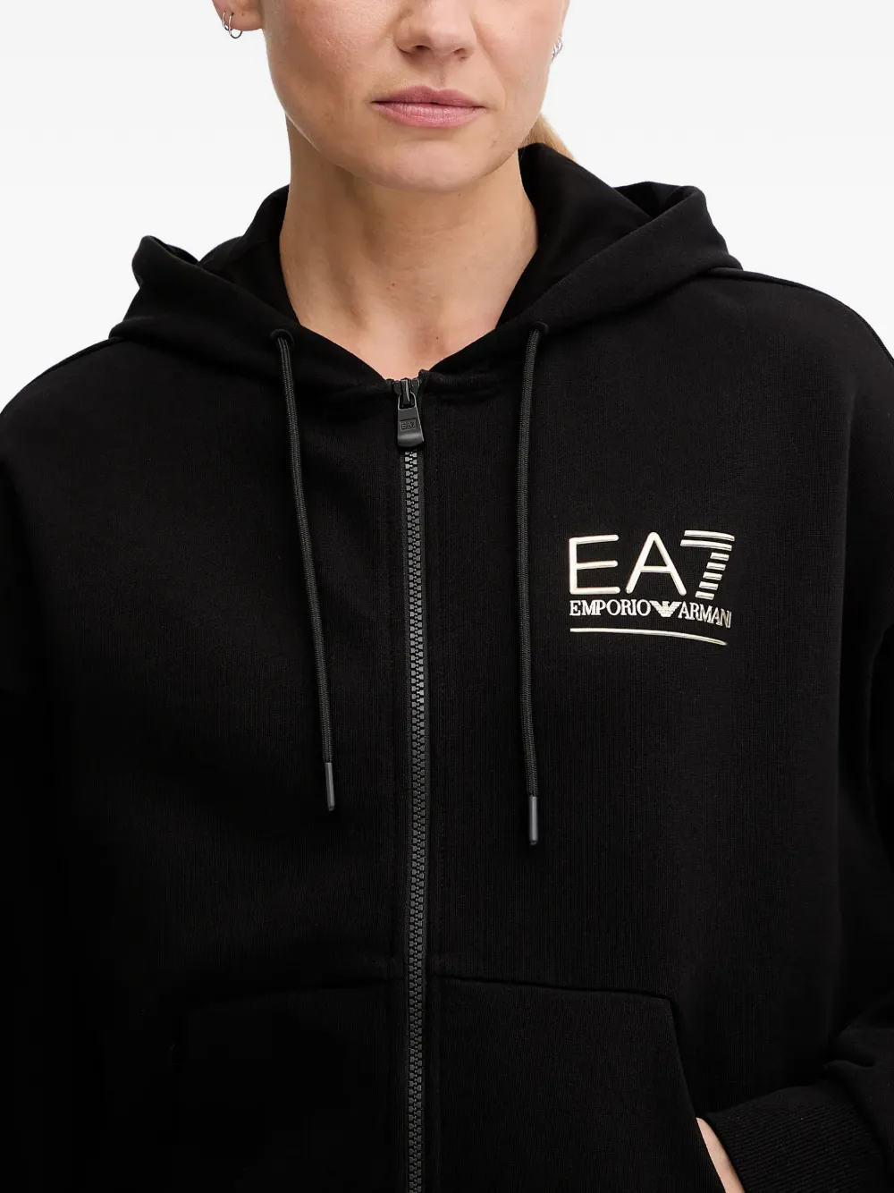 Ea7 Hooded Tracksuit In Black