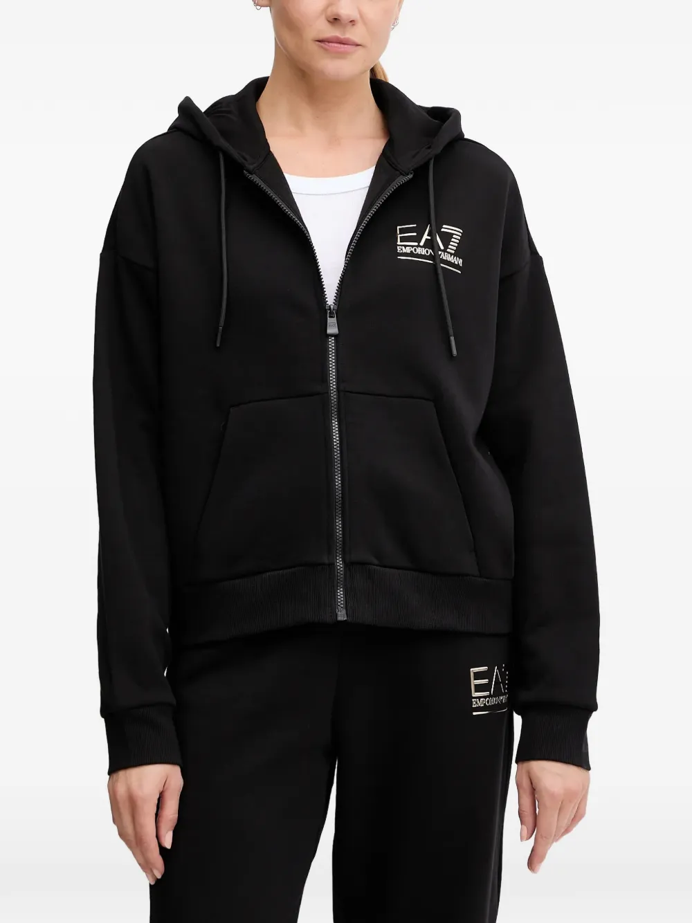 Ea7 Hooded Tracksuit In Black