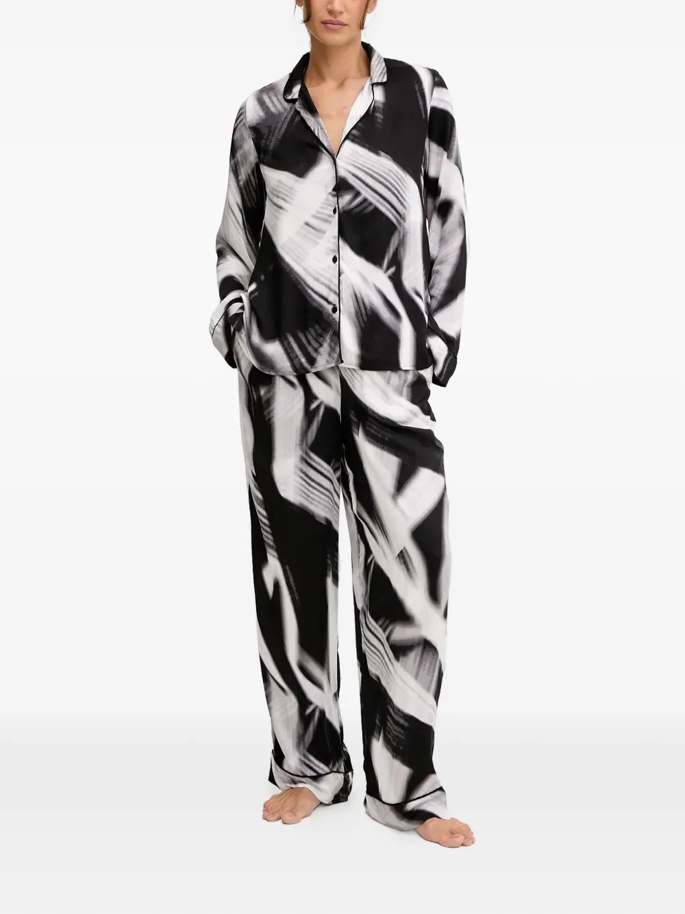 Dkny Abstract Print Pajama Set In Multi