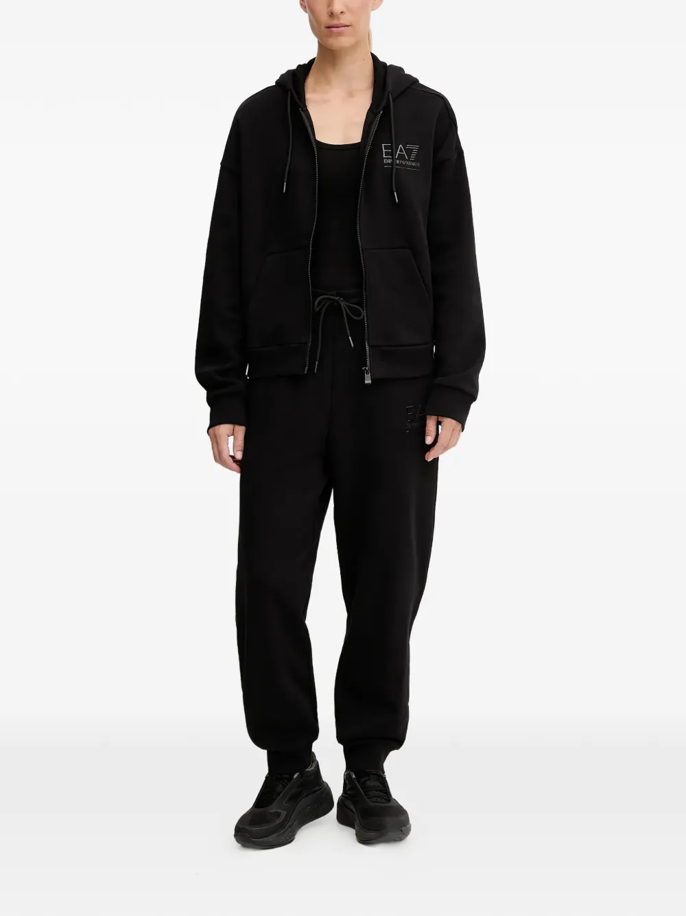 Ea7 Hooded Tracksuit In Black